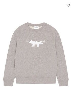 MAISON KITSUNÉ Heather Grey Logo Crewneck Sweatshirt